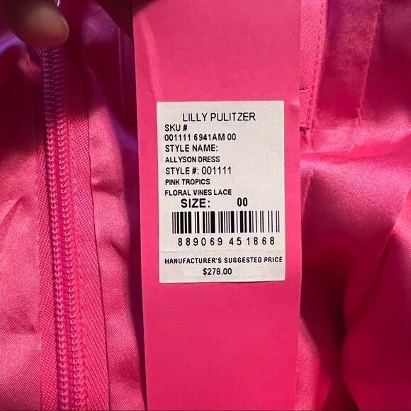 NWT! Lilly Pulitzer Allyson dress in hot pink - Picture 5 of 11